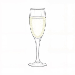 Obraz premium Sparkling wine in elegant champagne flute