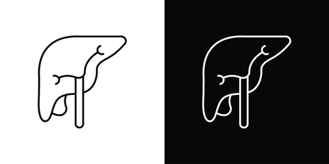 Liver icon vector logo outline. thin line symbols