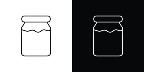 Jar icon vector logo outline. thin line symbols