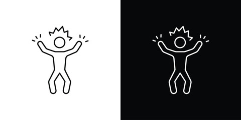 Irritated human icon vector logo outline. thin line symbols