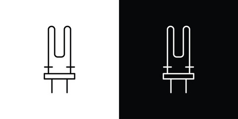 Heating element icon vector logo outline. thin line symbols