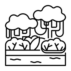 This Rainforest icon is suitable for Beautiful Tropical Country, etc.