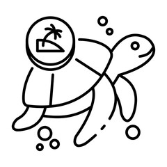 This Sea turtle icon is suitable for Beautiful Tropical Country, etc.