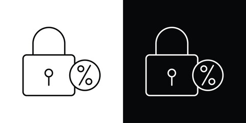 Fixed rate mortgage icon vector logo outline. thin line symbols