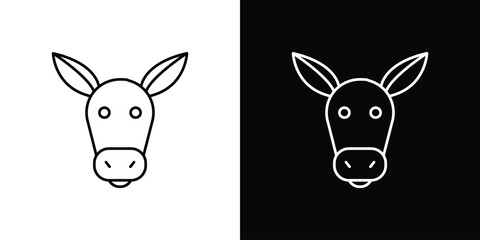 Donkey icon vector logo outline. thin line symbols