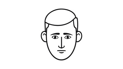 frightened boy face vector illustration, simple scared face line art illustration, face when you see something unpleasant line art illustration