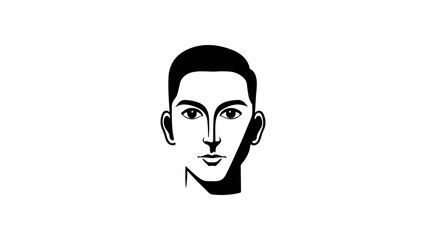 vector illustration of a young man face on white background