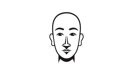 simple face shape of a man with calm expression