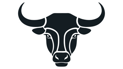 simple dark blue cow face shape vector illustration, simple cow face vector illustration, simple shape of a cow head