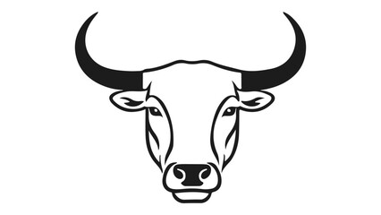 beautiful minimalism cow/bull face shape vector illustration