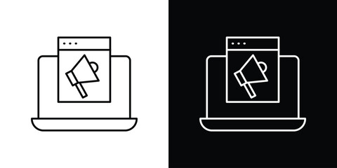 Content marketing icon vector logo outline. thin line symbols