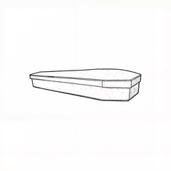 Coffin illustration in minimalist style on white background