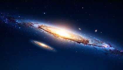 Fototapeta premium Distant galaxy clusters, vibrant nebula