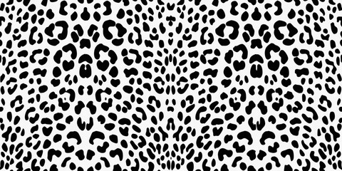 Seamless Leopard Print Pattern in Black and White for Textile Design