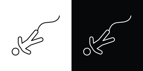 Bungee jumping icon vector logo outline. thin line symbols