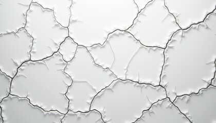 Obraz premium White Cracked Surface Texture with Fine Detail and Natural Patterns