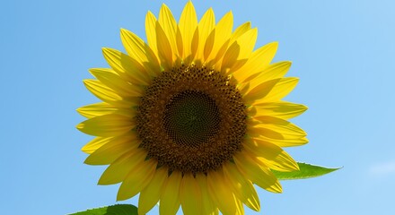 Obraz premium Majestic Sunﬂower Under Blue Sky