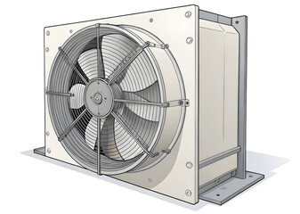 Air conditioner on white background