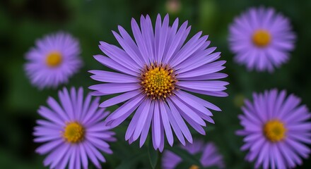 Obraz premium Vibrant Purple Aster Starburst Bloom