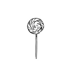 Swirly lollipop drawing in black and white