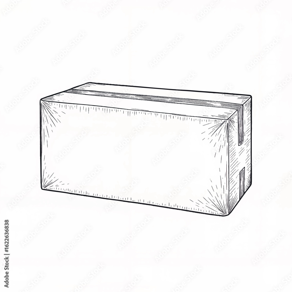 Aufkleber stylized sketch of a simple rectangular box