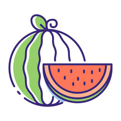 This Watermelon icon is suitable for Beautiful Tropical Country, etc.