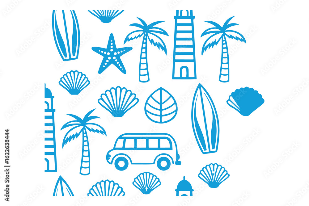 Poster whimsical repeating pattern with colorful elements