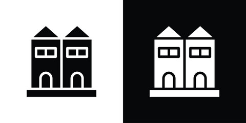 Terraced Houses icon set Vector Design for mobile concept and web design.