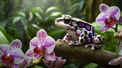 frog on a flower