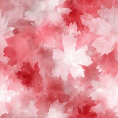 Red and White Autumn Maple Leaves Abstract Watercolor Background Texture.