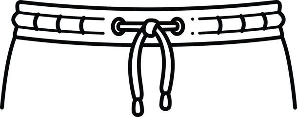 Abstract Sweatpants Detail: An abstract outline rendering captures the waistband detail of sweatpants, with a functional drawstring, emphasizing the simple yet familiar everyday essential.