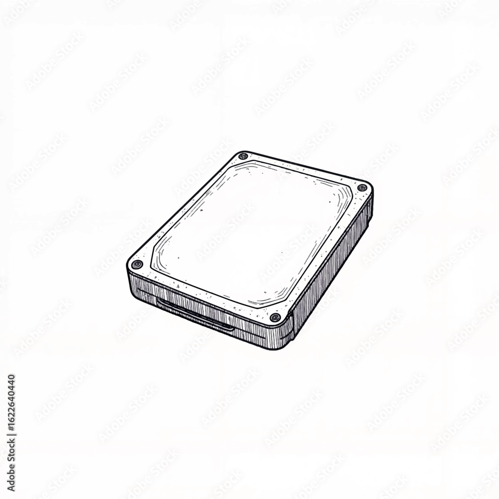 Poster sketch of a closed drawing notebook on a plain background