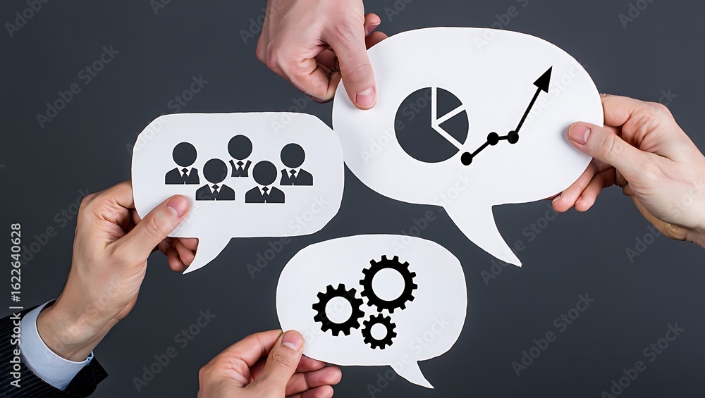 Poster collaborative business strategy development through visual communication and teamwork