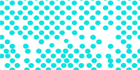 Abstract seamless blue dot pattern with geometric circles illustration