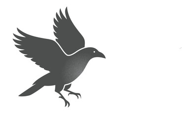 Flying crow silhouette vector art