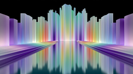 Abstract Rainbow Reflection Background Fast Colorful Geometric Pattern Design For Modern Art