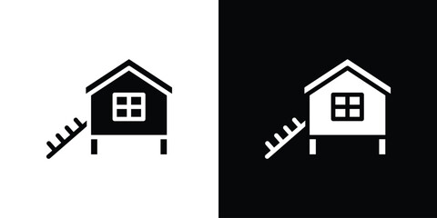 Chicken coop icon set Vector Design for mobile concept and web design.