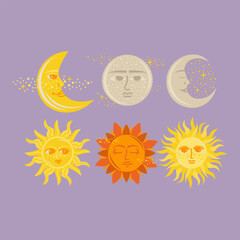 Bohemian Magical Mystical Moon And Sun