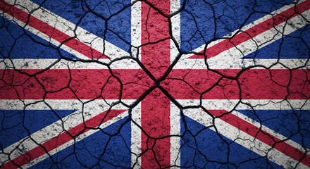 Cracked Union Jack Flag Texture Symbolism Fast Country Flag