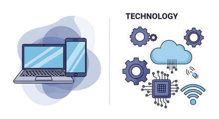 Flat design infographic icons representing finance, technology, healthcare, and education