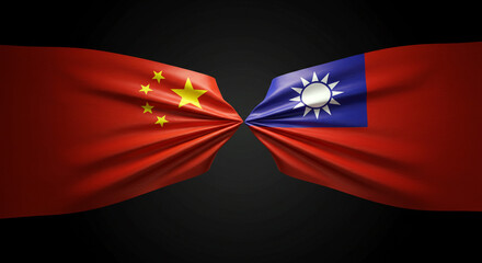 China Taiwan Conflict Flag Fast Tension Political And Economic Relations Fast