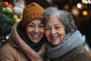 Happy caregiver returning from the grocery store with their senior woman client, symbolizing the compassionate nature of caregiving and personal support, Generative AI