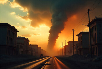 The tornado is approaching the city.