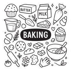Baking Delights with Classic Tools and Sweet Ingredients