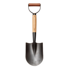  gardening shovel with wooden handle isolated on white background