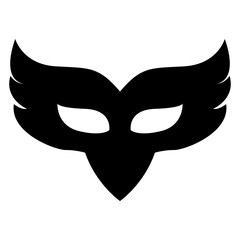 Icono con silueta de máscara de carnaval con forma de cabeza de pájaro 