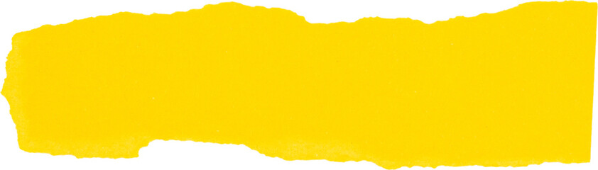 Torn edge bright yellow paper texture isolated on white background for creative designs and backgrounds