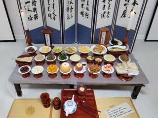 traditional korean ancestral rite table
