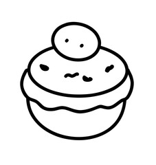 Hand drawn cheesecake and cherry