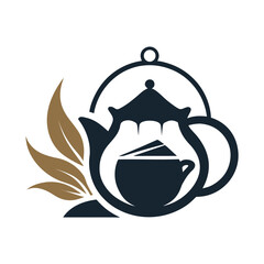      Tea house logo vector illustration.

